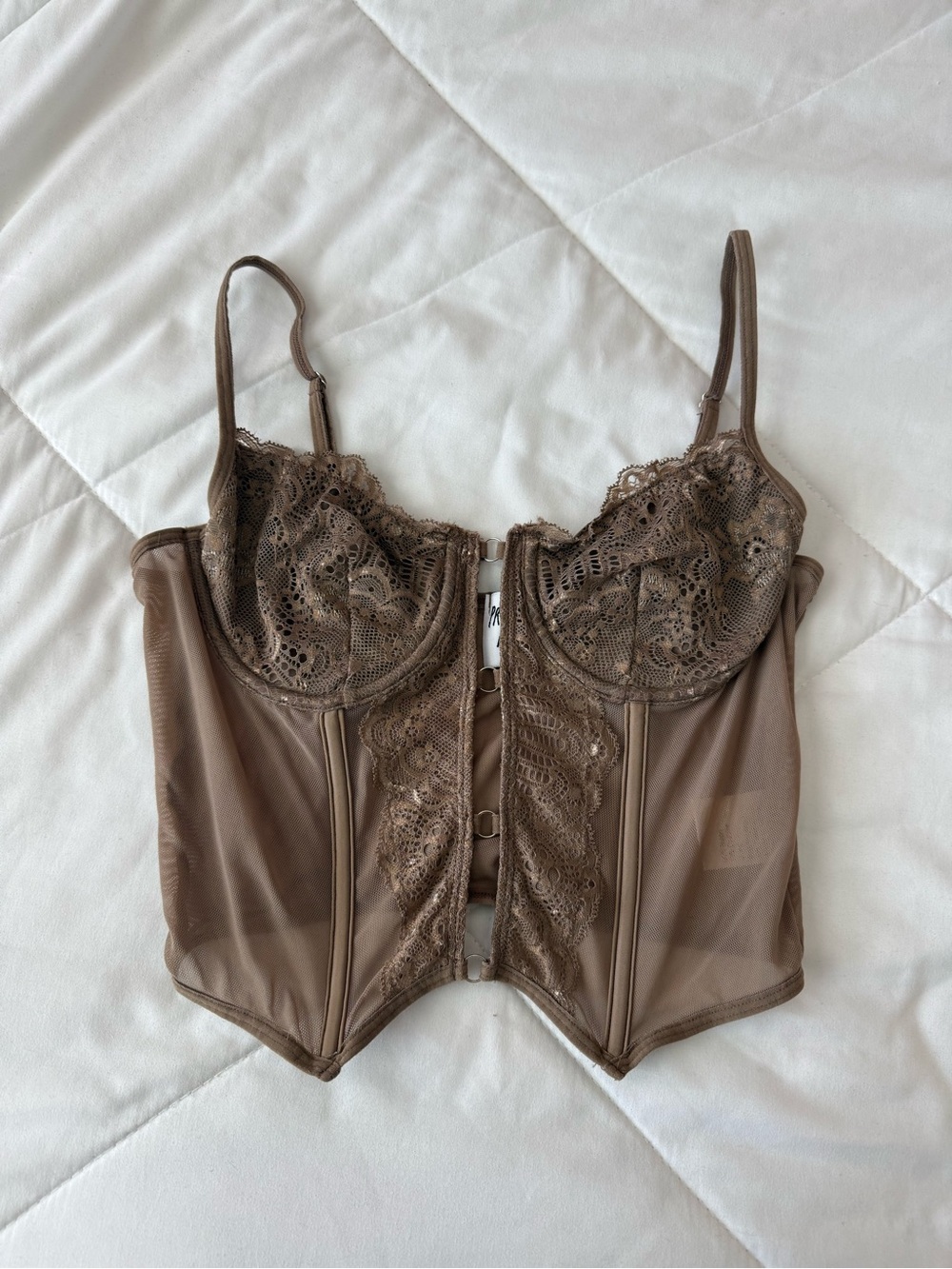 Princess Polly Brown Lace Corset Top